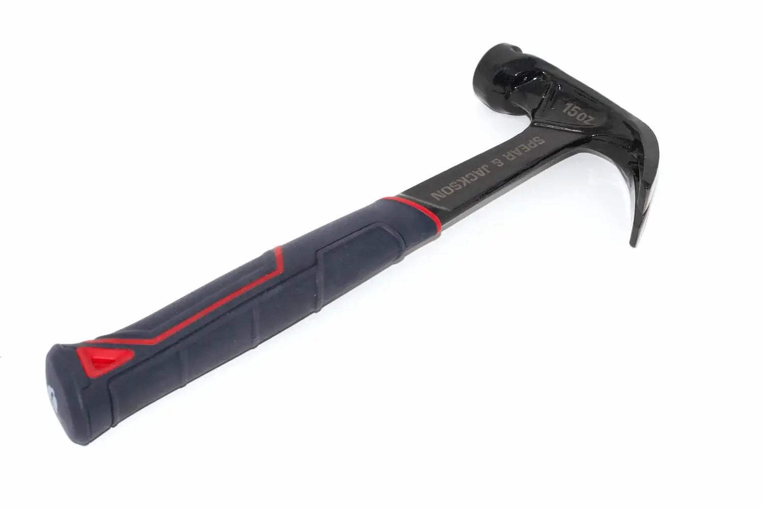 Spear & Jackson 15oz Steel Claw Hammer by Cherry Tree Tools, solid steel with black and red grip