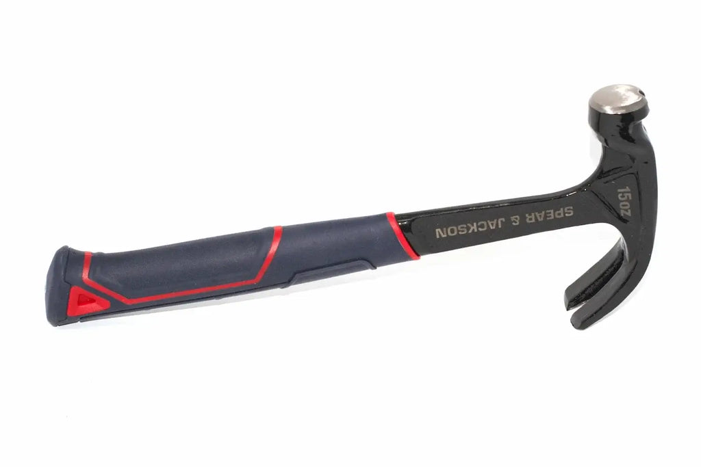 Spear & Jackson 15oz Steel Claw Hammer by Cherry Tree Tools, solid steel head with precision nail pulling claw