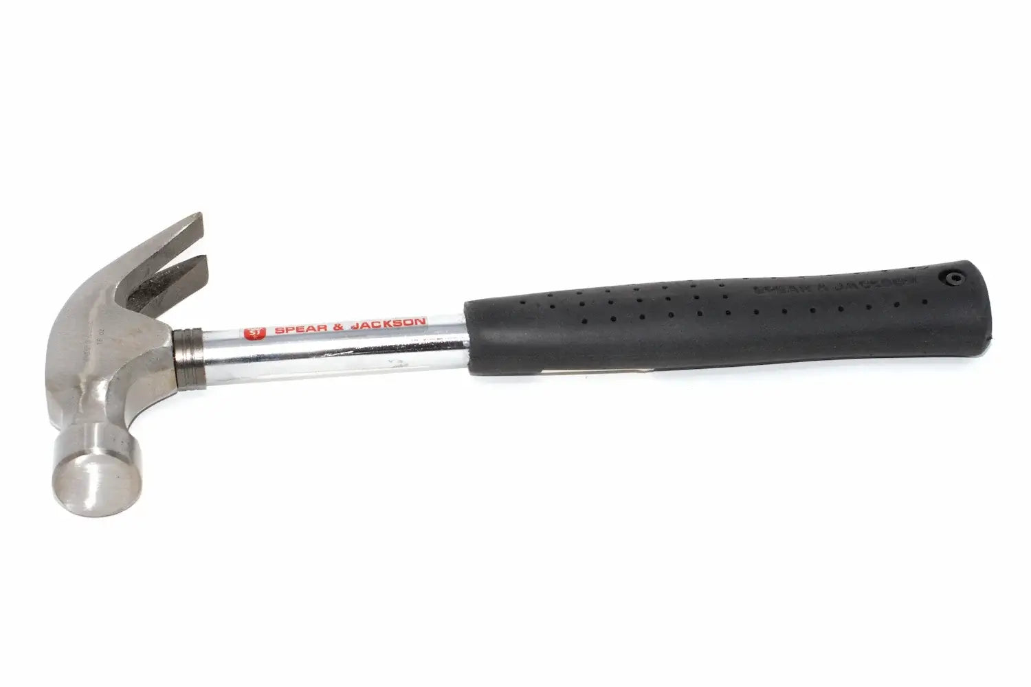 Spear & Jackson 16oz claw hammer by Cherry Tree Tools with polished steel striking face and black rubber grip