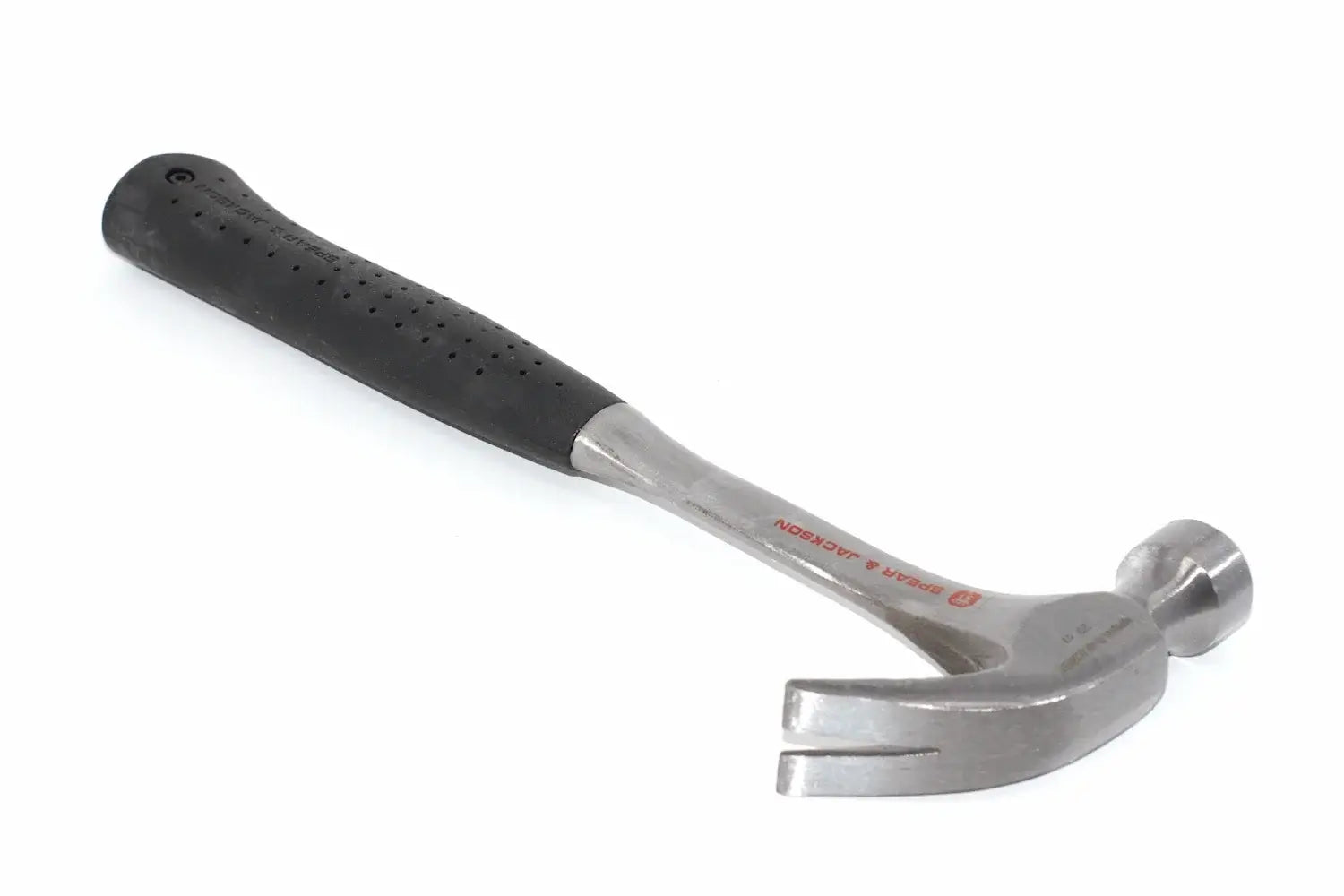 Spear & Jackson 20oz Steel Claw Hammer by Cherry Tree Tools with black rubber grip and solid steel head