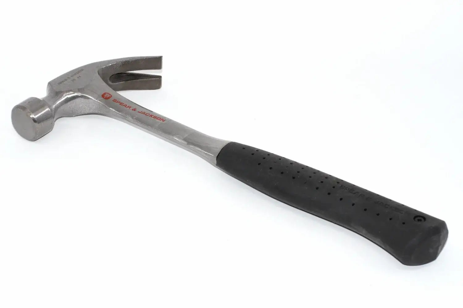 Spear & Jackson 20oz Steel Claw Hammer by Cherry Tree Tools, black rubber grip, solid steel head