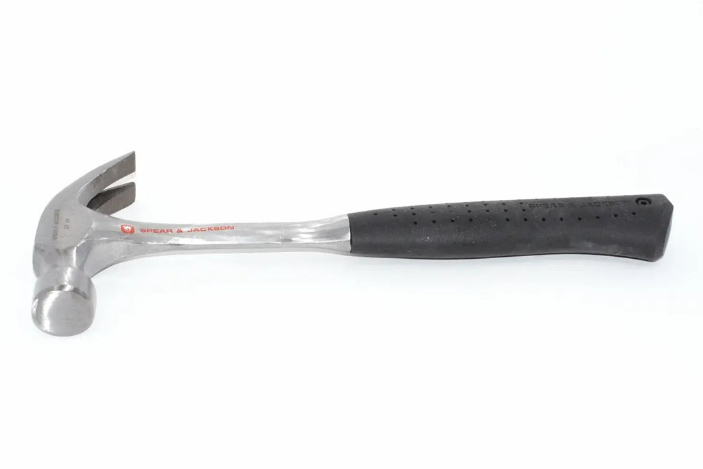 Spear & Jackson 20oz Steel Claw Hammer by Cherry Tree Tools with rubber grip and solid steel head