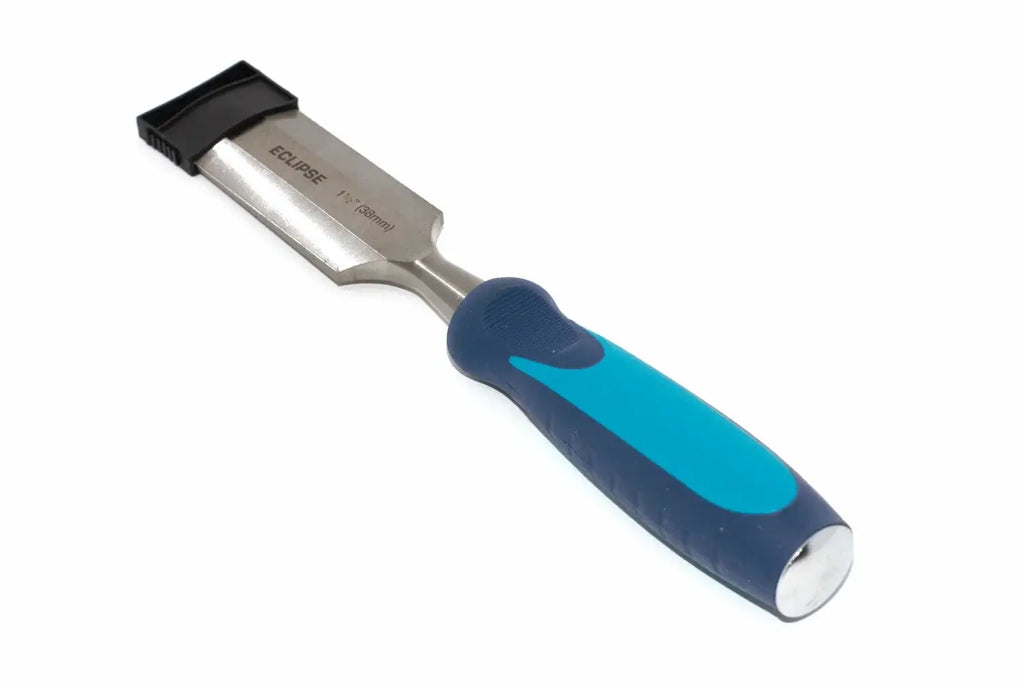 Spear & Jackson 38mm Wood Chisel by Cherry Tree Tools with blue and black handle for wood shaping