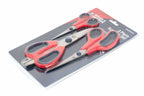 Spear & Jackson 3pc Scissors Set by Cherry Tree Tools, red ergonomic handles