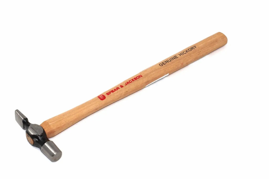 Spear & Jackson 4oz Cross Pein Hammer by Cherry Tree Tools, solid hickory handle with polished striking face