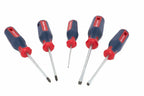 Spear & Jackson 5pc Screwdriver set by Cherry Tree Tools with magnetic steel tips in red and navy