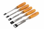 Spear & Jackson 5pc Wood Chisels Set  by Cherry Tree Tools, chrome vanadium blades with leather washer