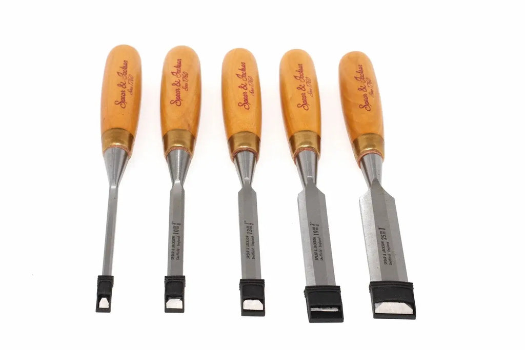 Spear & Jackson 5pc Wood Chisels Set  by Cherry Tree Tools, chrome vanadium steel blades