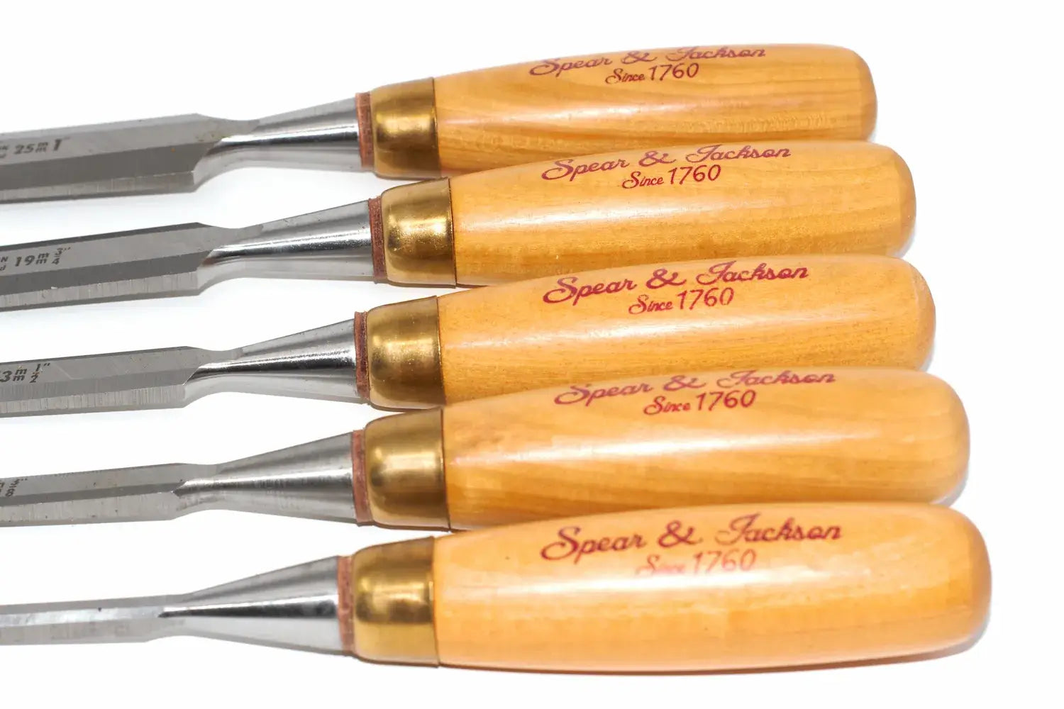 Spear & Jackson 5pc Wood Chisels Set  by Cherry Tree Tools with boxwood handles and chrome vanadium blades