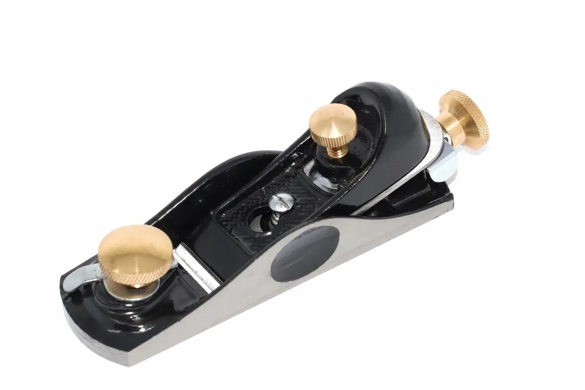 Spear & Jackson Block Plane 6 1/2 by Cherry Tree Tools in black with brass adjusters and ductile cast iron