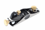 Spear & Jackson Block Plane 6 1/2 by Cherry Tree Tools, black ductile cast iron body with brass adjusters