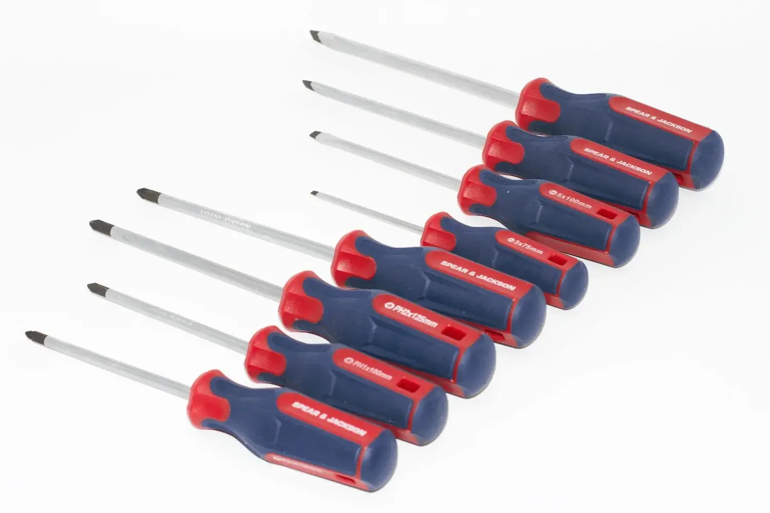 Spear & Jackson 8pc screwdriver set by Cherry Tree Tools with magnetic tips, chrome vanadium steel shafts