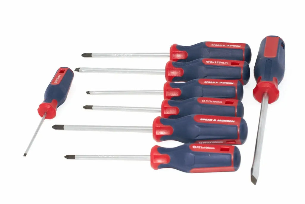 Spear & Jackson 8pc Screwdriver Set by Cherry Tree Tools with magnetic tips, chrome vanadium steel