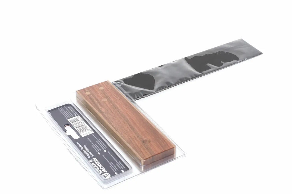 Spear & Jackson 230mm Try Square 9 inch by Cherry Tree Tools, rosewood stained hardwood with brass wear plates
