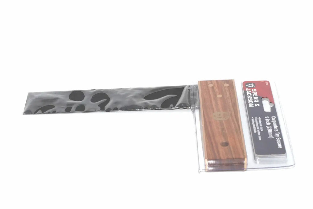 Spear & Jackson 230mm Try Square 9 inch by Cherry Tree Tools, rosewood-stained hardwood with brass wear plates