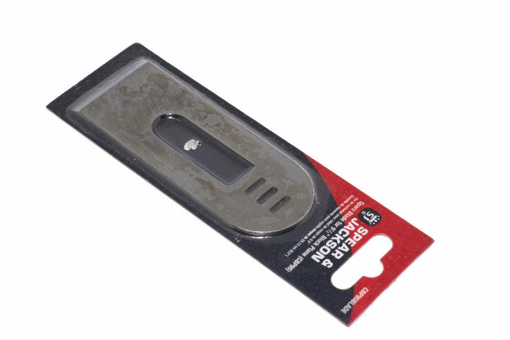 Spear & Jackson block plane blade 9 1/2 from Cherry Tree Tools, high carbon steel with ground and hardened construction.