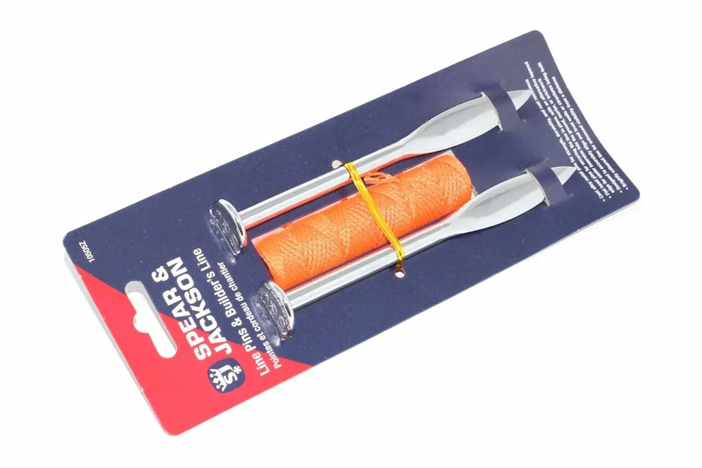 Spear & Jackson Builders Line & Pins by Cherry Tree Tools with cast alloy pins and orange line