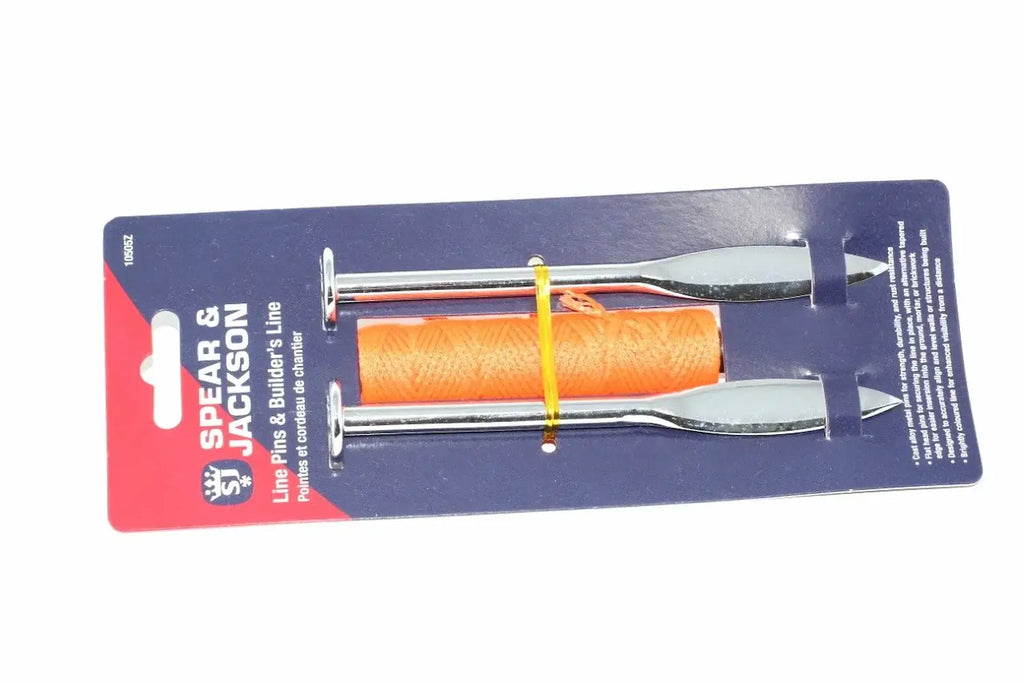 Spear & Jackson Builders Line & Pins by Cherry Tree Tools, cast alloy pins with flat heads
