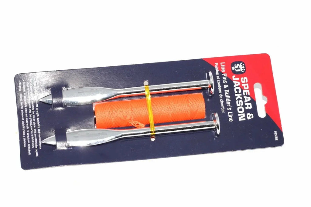 Spear & Jackson Builders Line & Pins by Cherry Tree Tools, cast alloy pins with flat heads