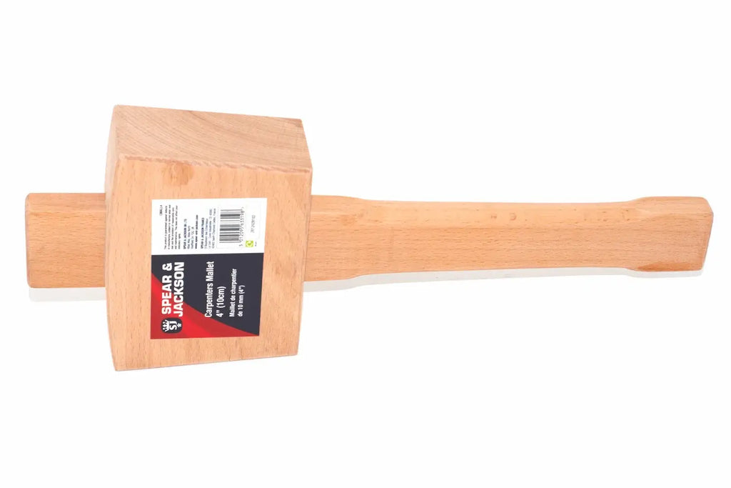 Spear & Jackson 4" Carpenters Mallet by Cherry Tree Tools in beech hardwood with angled striking surfaces