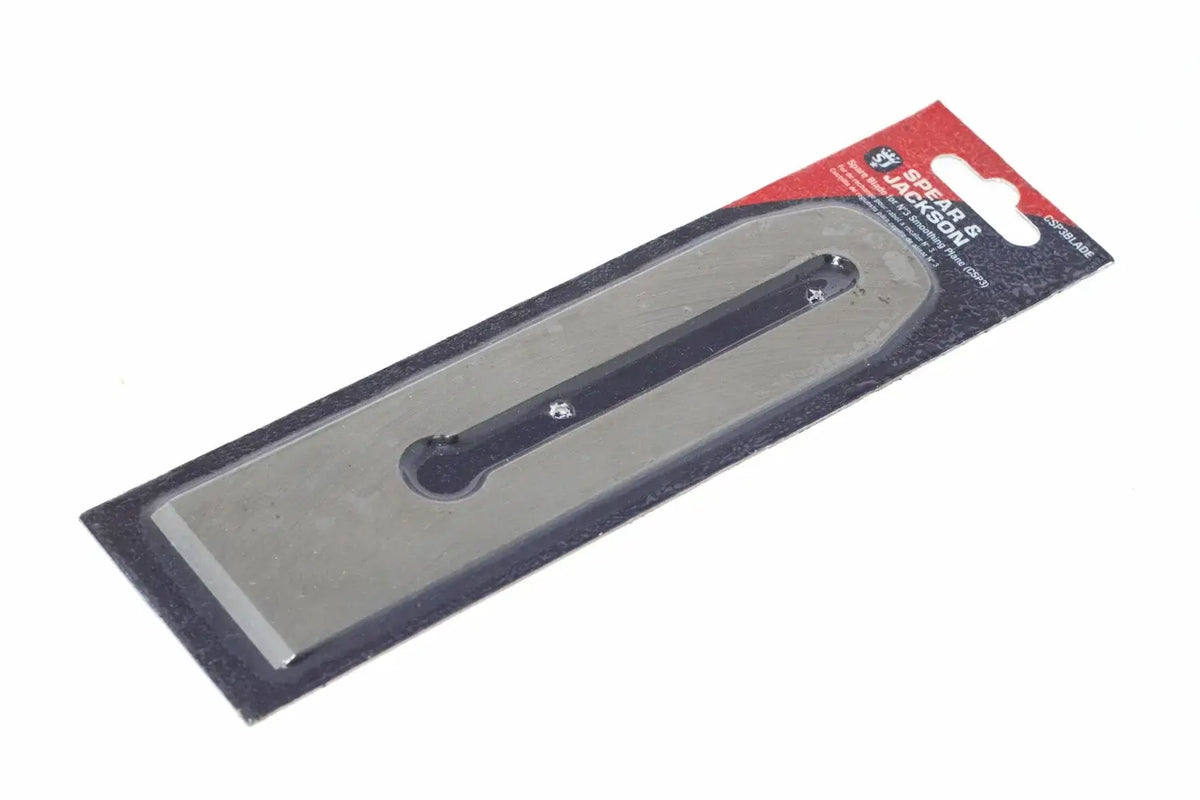 Spear & Jackson No 3 Plane Blade by Cherry Tree Tools, steel blade with dark blue backing