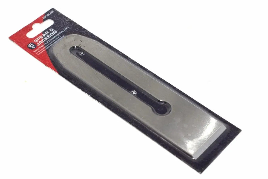 Spear & Jackson No 3 plane blade by Cherry Tree Tools, steel blade in a blister pack