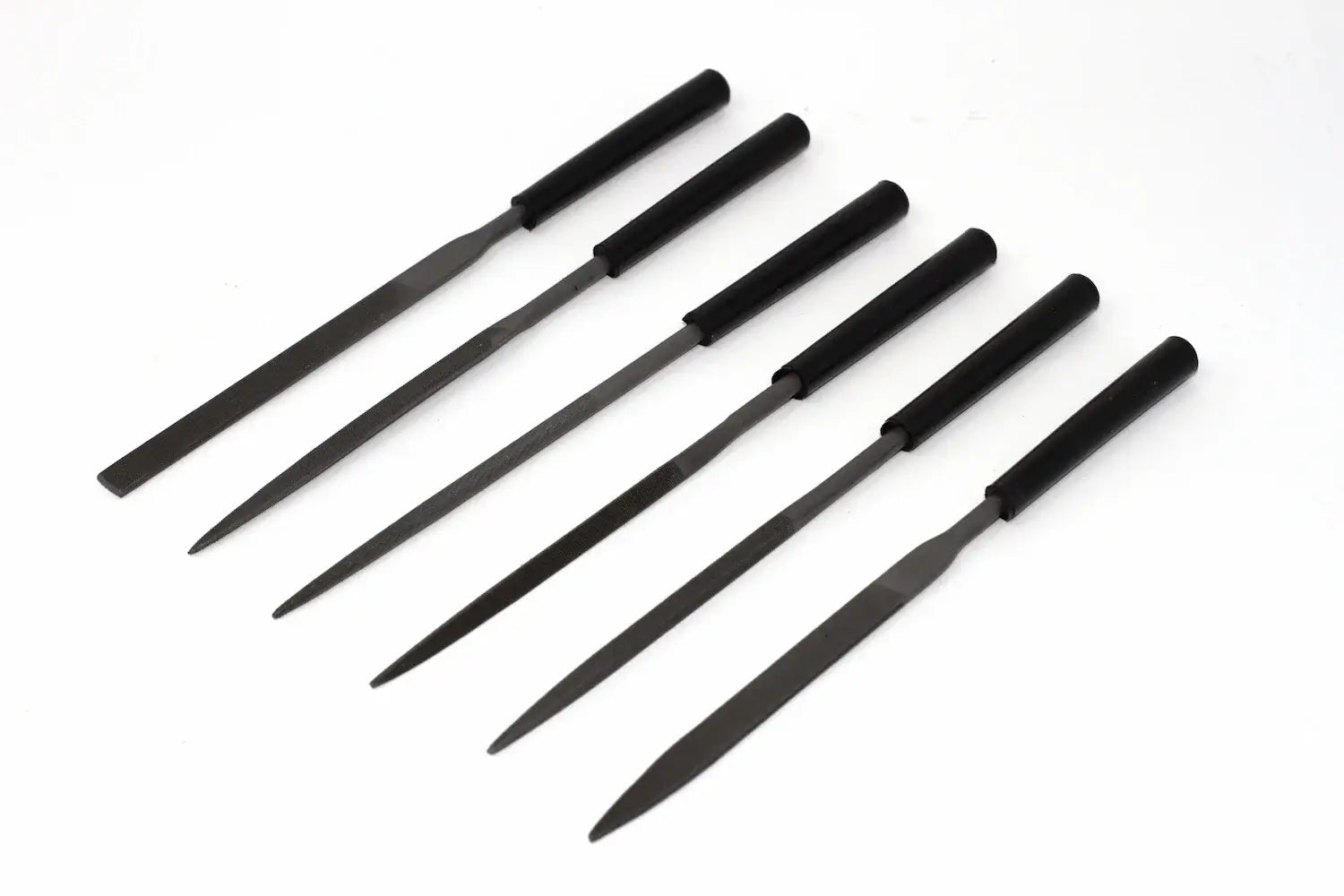 Stanley 6 piece Needle File Set by Cherry Tree Tools, black high carbon steel needle files for fine modelling