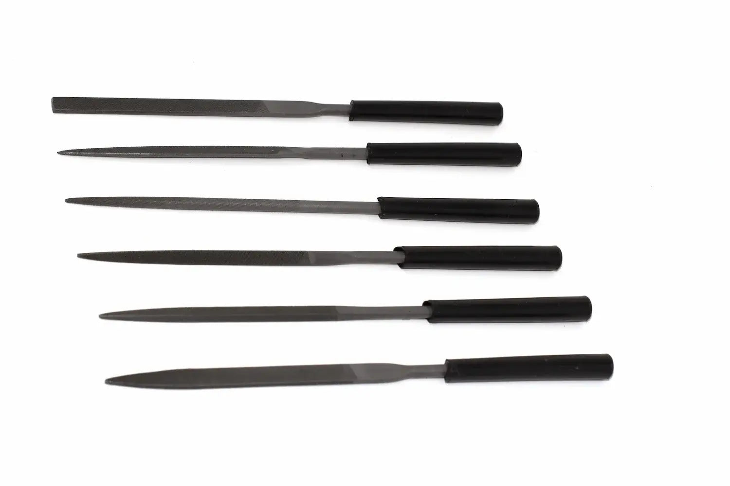 Stanley 6 piece Needle File Set by Cherry Tree Tools, black needle files for fine craft detailing