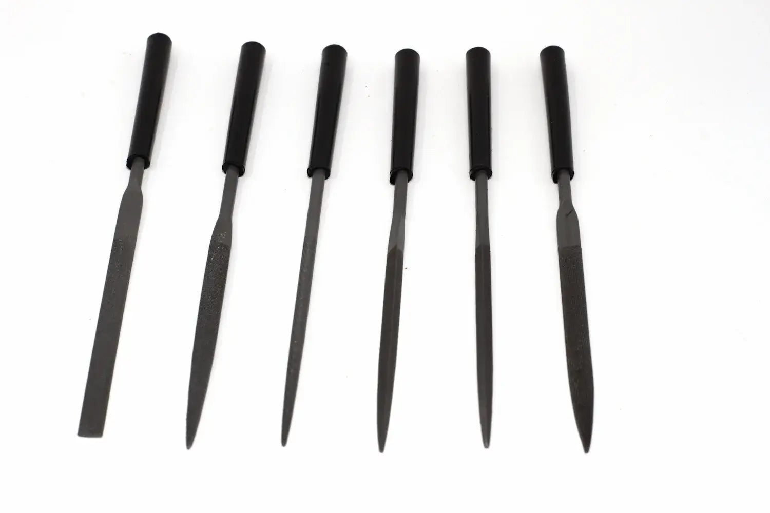 Stanley 6 piece Needle File Set by Cherry Tree Tools, black needle files for fine craft detailing