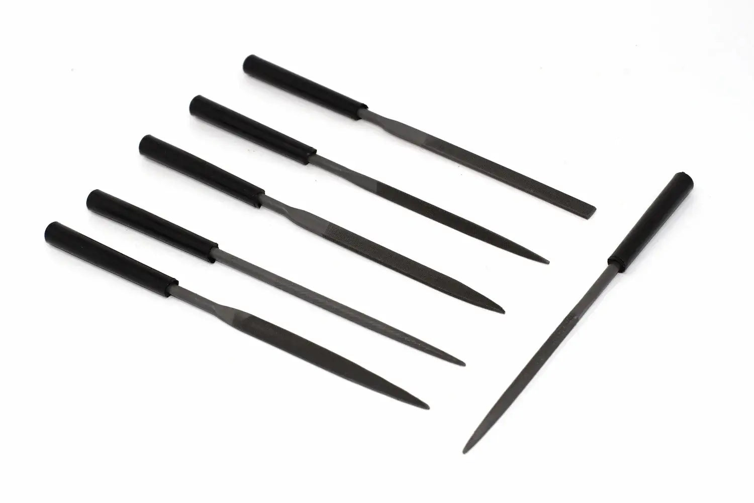 Stanley 6 piece Needle File Set by Cherry Tree Tools, black handle needle files for fine modelling detailing
