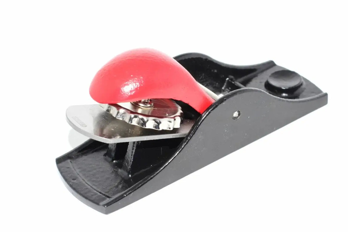 Stanley No 102 Low Angle Block Plane by Cherry Tree Tools, black cast iron with red depth knob