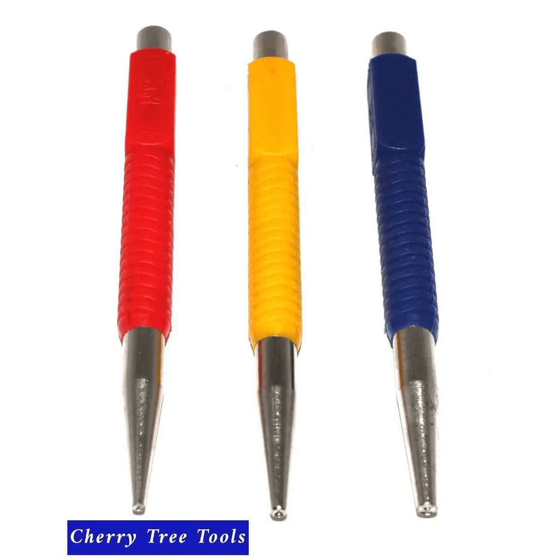 Silverline 3pc Colour-Coded Nail Punch Set  123mm 