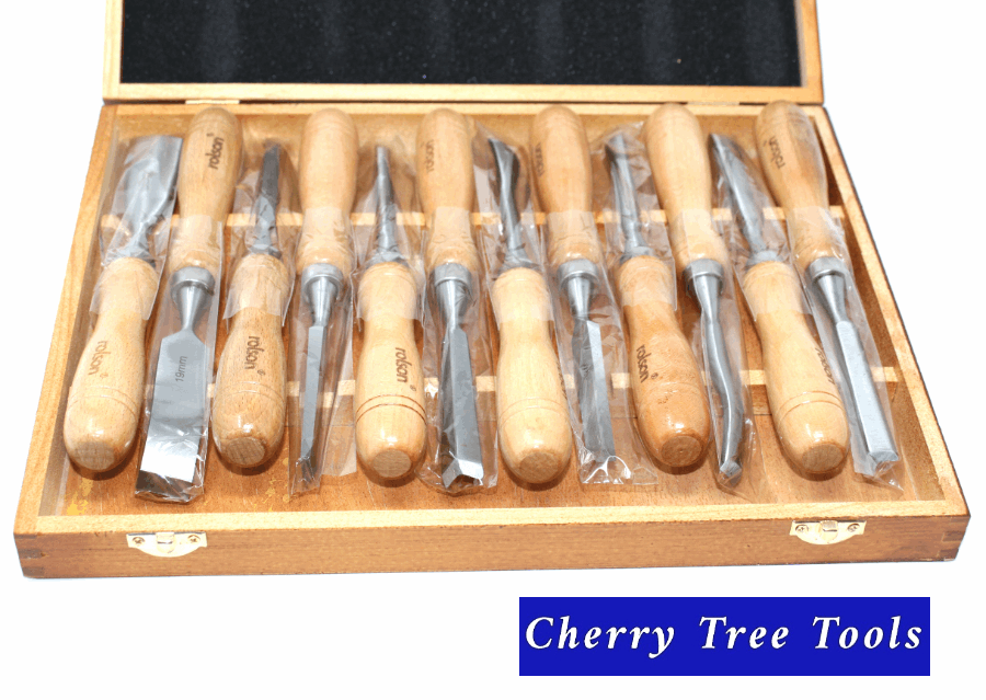 Chisel Set  56121 Wood Carving   12 Pce - Cherry Tree Tools