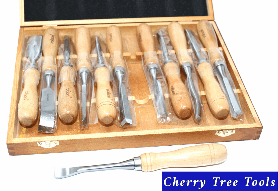 Chisel Set  56121 Wood Carving   12 Pce - Cherry Tree Tools