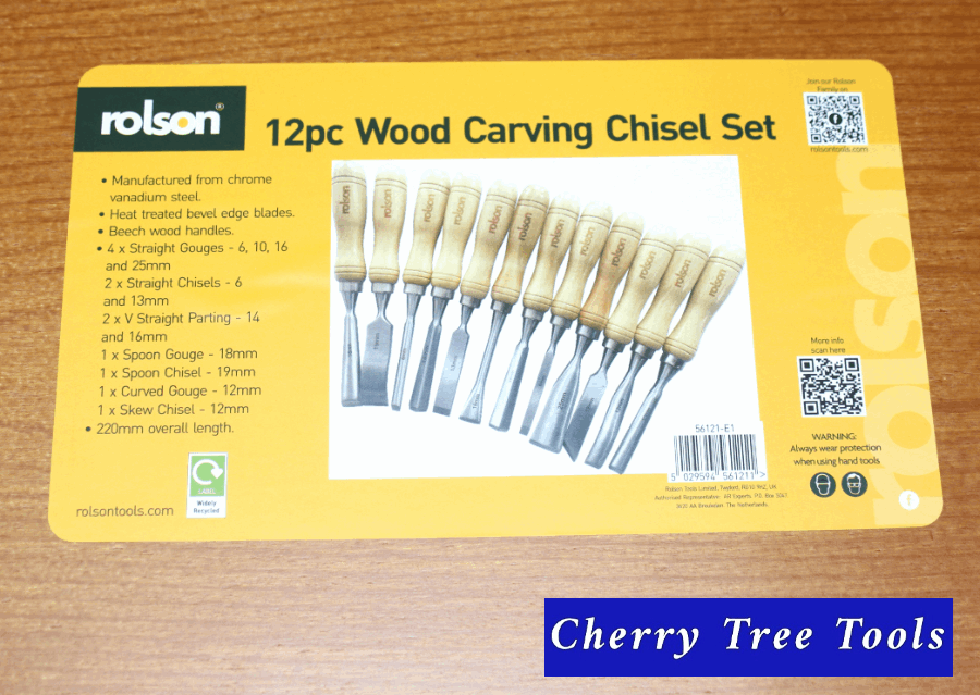 Chisel Set  56121 Wood Carving   12 Pce - Cherry Tree Tools