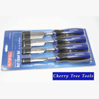 Faithfull 4pc bevel Edge Butt Chisels Set - woodworking chisel set with chrome vanadium steel blades.