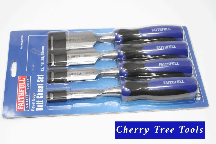 Faithfull Butt Chisels Set  Bevel Edge 4 Pce