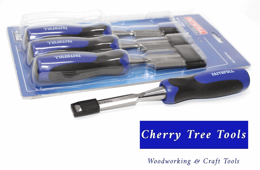 Chisel Set   Bevel Edge 4 Pce Butt  FAI WCBUTTS4 - Cherry Tree Tools