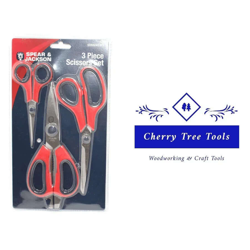 Spear & Jackson 3pc Multi-Purpose Scissors Set  for Versatile Cutting Solutions