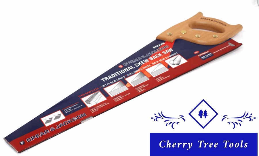 Hand Saw New, Carpenters  22" (560mm)   Skew Back - Spear & Jackson  9500R - Cherry Tree Tools