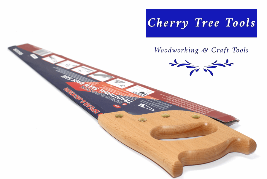 Hand Saw New, Carpenters  22" (560mm)   Skew Back - Spear & Jackson  9500R - Cherry Tree Tools