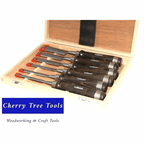 Rolson 6pc Wood Carving Gouge Chisel Set   in wooden case with six ergonomically designed gouges.