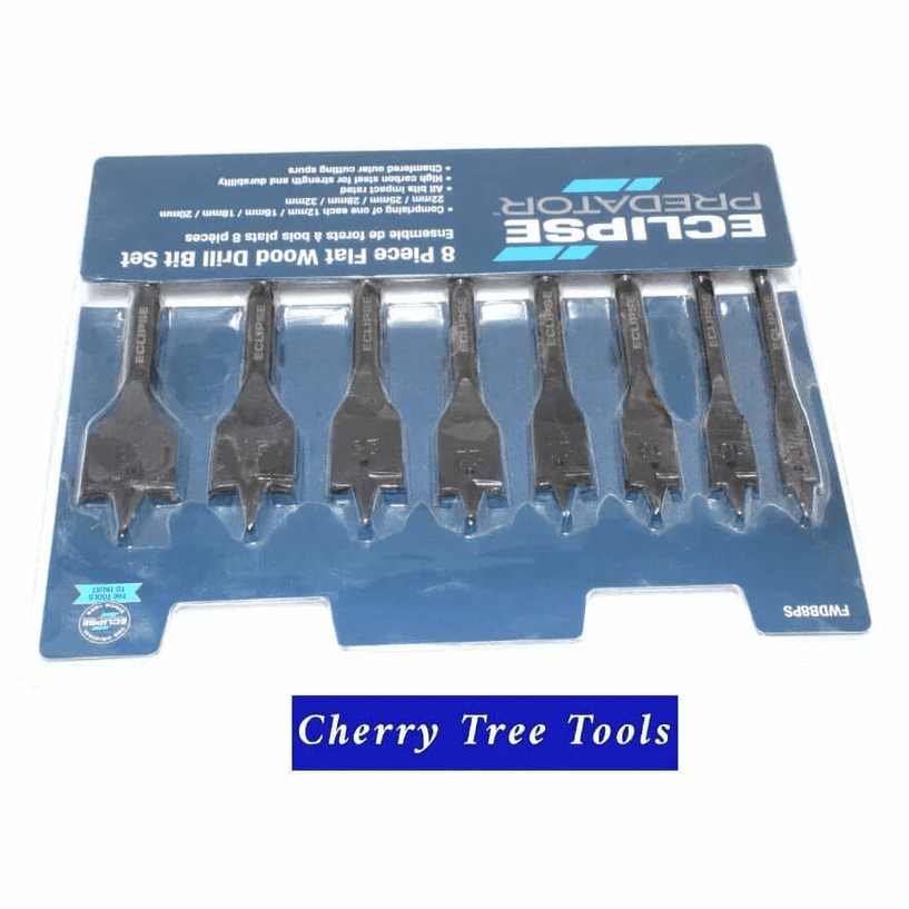 Eclipse Professional 8pc Wood Drill Bit Set  for Precision Woodworking