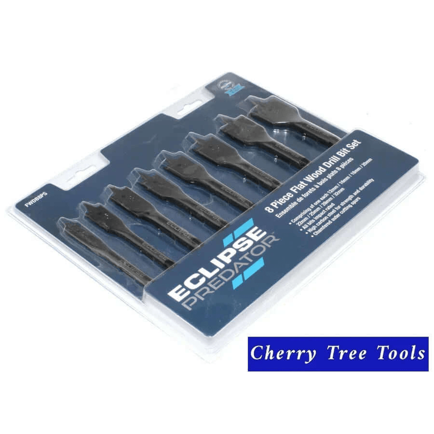 Eclipse Professional 8pc Wood Drill Bit Set for Precision Woodworking