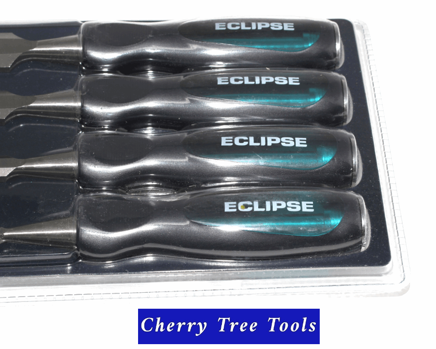 Chisel Set, 4 Pce, Bevel Edge, High Impact   - Eclipse  TT-BEWC4BCE - Cherry Tree Tools