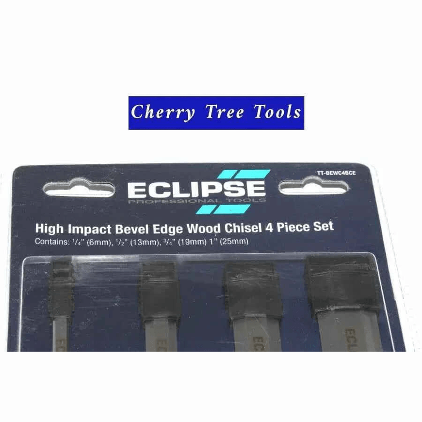 Tree Chisel Eclipse Professional 4pc Bevel Edge Wood Chisel Set | Cherry Tree Tools