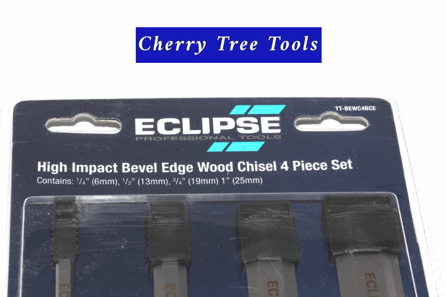 Chisel Set, 4 Pce, Bevel Edge, High Impact   - Eclipse  TT-BEWC4BCE - Cherry Tree Tools