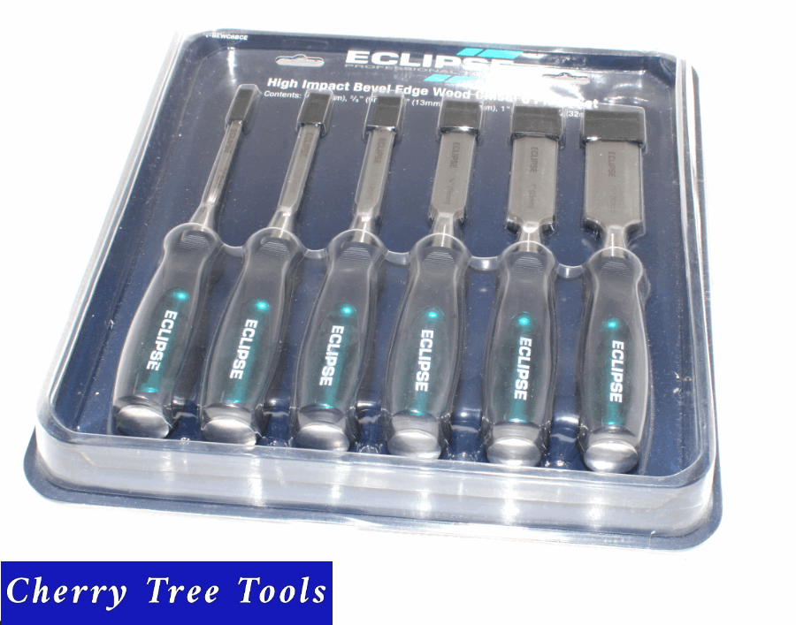 Chisel Set  TT-BEWC6BCE Eclipse Professional 6pce, Bevel Edge - Cherry Tree Tools
