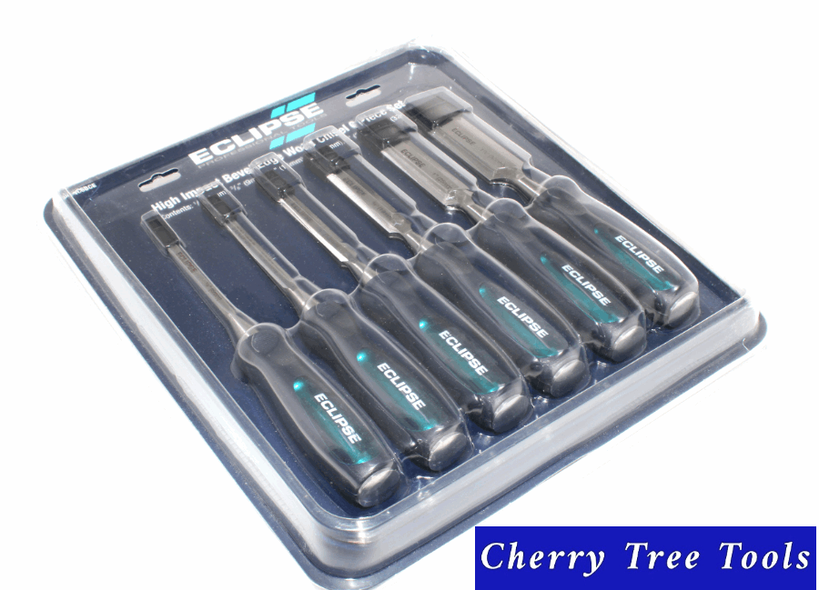 Chisel Set  TT-BEWC6BCE Eclipse Professional 6pce, Bevel Edge - Cherry Tree Tools