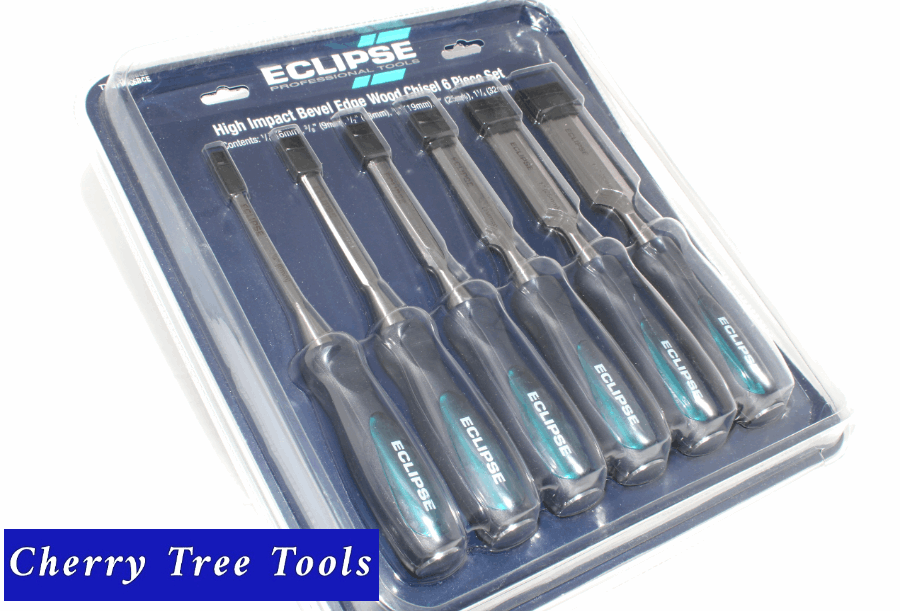 Chisel Set  TT-BEWC6BCE Eclipse Professional 6pce, Bevel Edge - Cherry Tree Tools